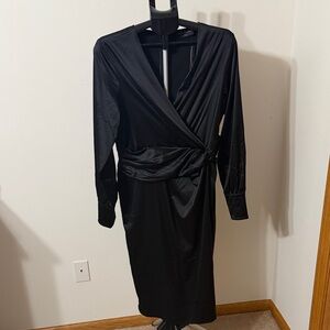 Lane Bryant Black Long Sleeve Wrap Dress